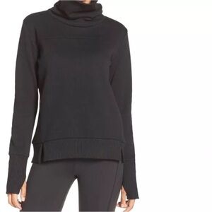 NWT Alo Yoga Haze long sleeve top high neck Black Size Large L barre sweatshirt